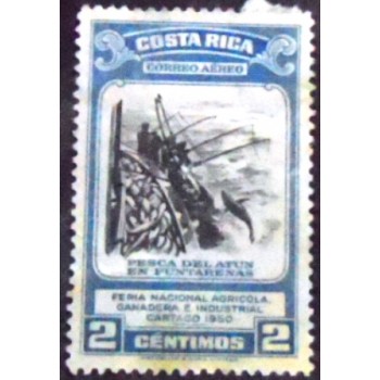 Imagem do selo postal de Costa Rica de 1950 Tuna Fishermen