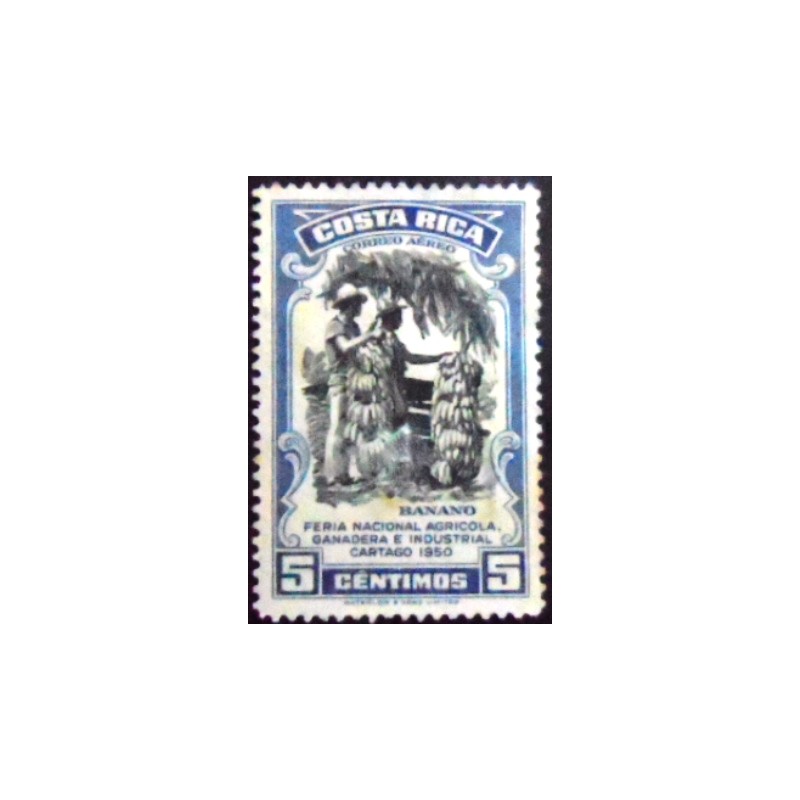 Imagem do selo postal de Costa Rica de 1950 Bananas
