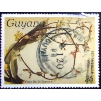 Imagem do selo postal da Guyana de 1988 Orchids