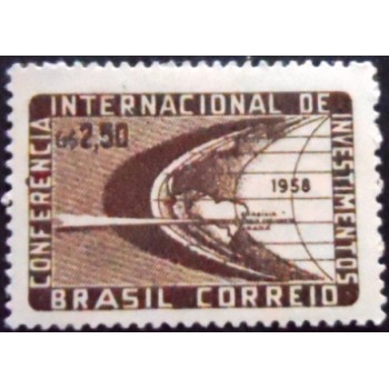 Imagem do selo postal do Brasil de 1958 Conferência de Investimentos N