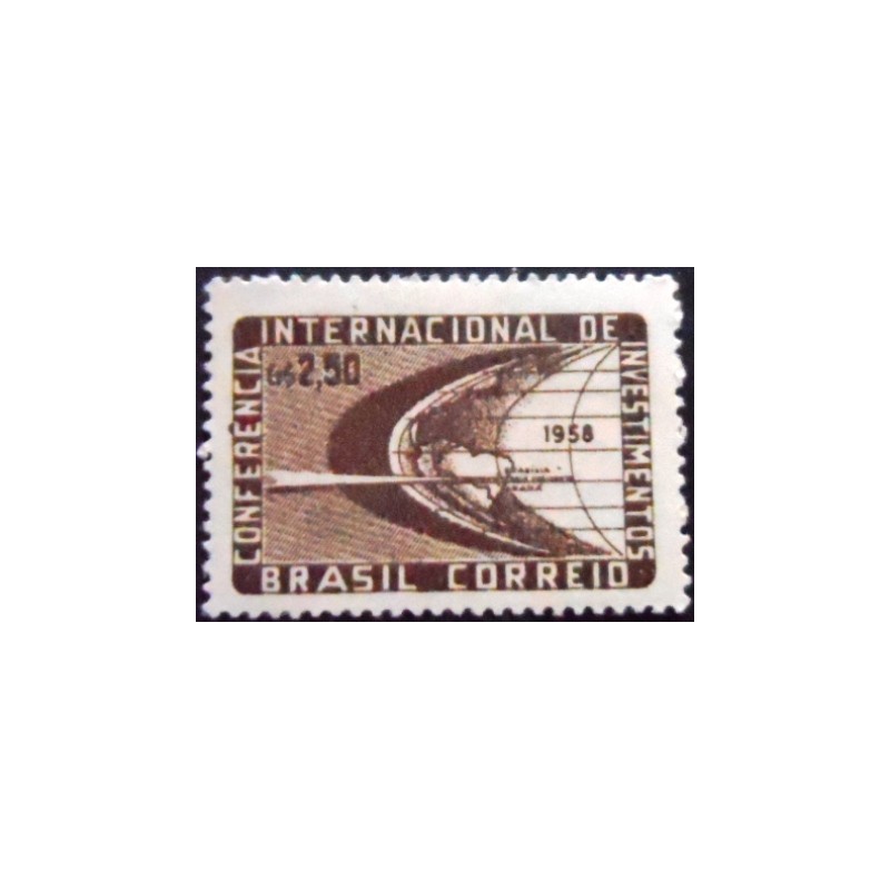 Imagem do selo postal do Brasil de 1958 Conferência de Investimentos N