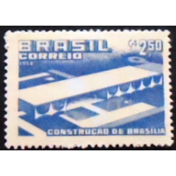 Selo postal do Brasil de Construção de Brasília N