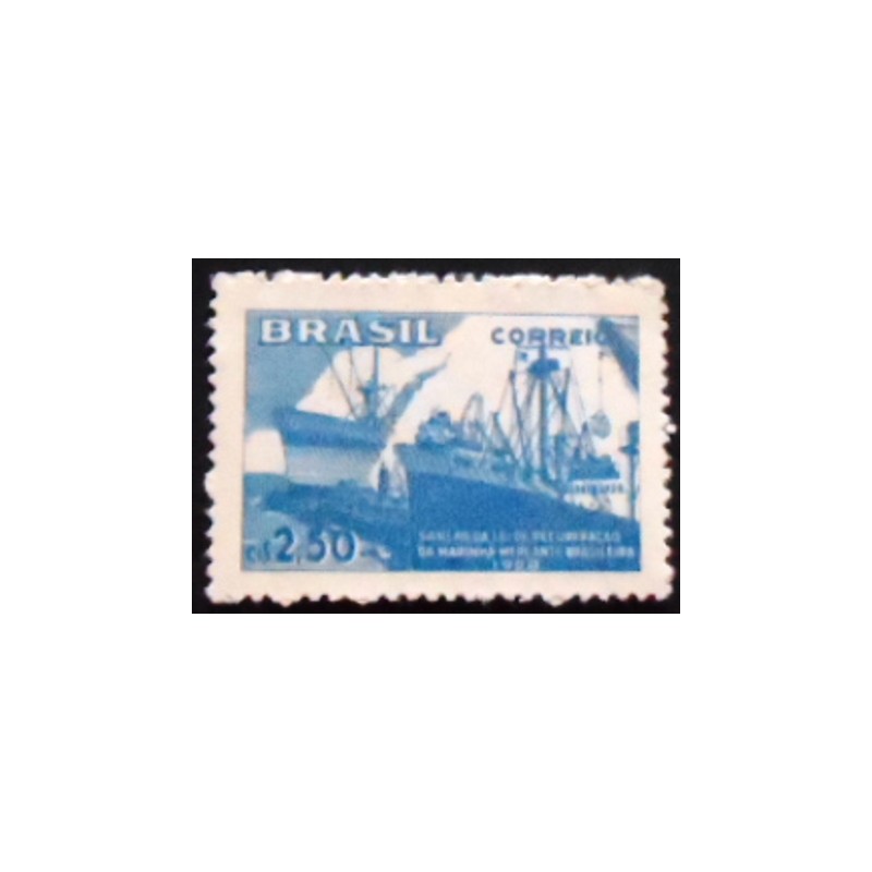 Imagem do selo postal do Brasil de 1958 Marinha Mercante M