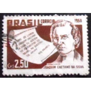 Imagem do selo postal do Brasil de 1958 Joaquim Caetano da Silva U