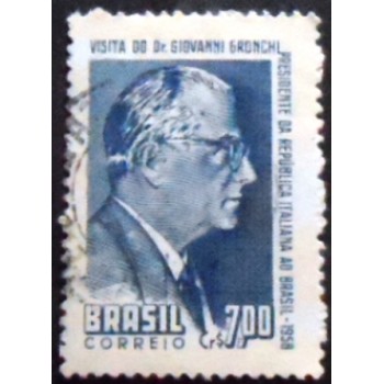 Imagem similar á do so selo postal do Brasil de 1958 Giovanni Gronchi U