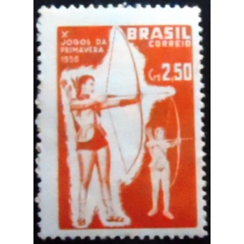 Imagem do selo postal do Brasil de 1958 Jogos da Primavera M