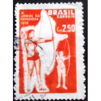 Imagem do selo postal do Brasil de 1958 Jogos da Primavera U