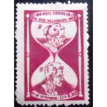 Selo postal do Brasil de 1958 Dia dos Velhinhos M