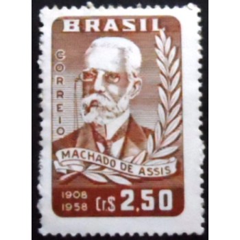 Imagem do selo postal do Brasil de 1958 Machado de Assis M