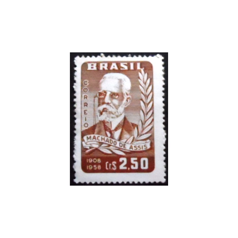 Imagem do selo postal do Brasil de 1958 Machado de Assis M