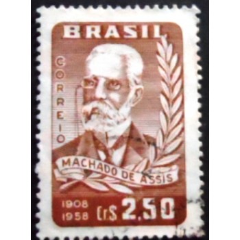 Imagem similar à do selo postal do Brasil de 1958 Machado de Assis U