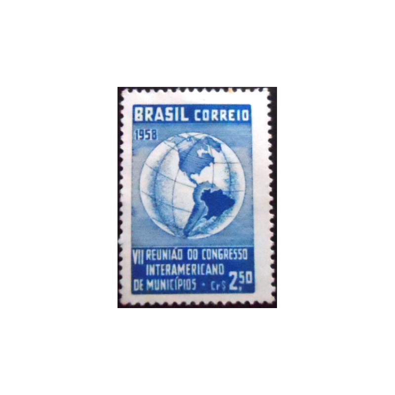 Selo postal do Brasil de 1958 Congresso Interamericano de Municípios M