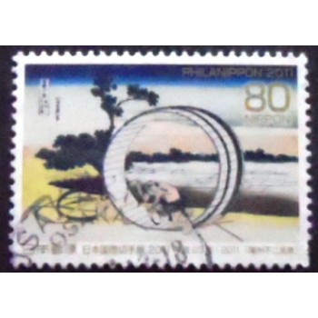 Imagem do selo postal do Japão de 2011 Bishu-fujimigahara