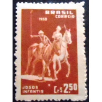 Imagem do selo postal do Brasil de 1959  Jogos Infantis M