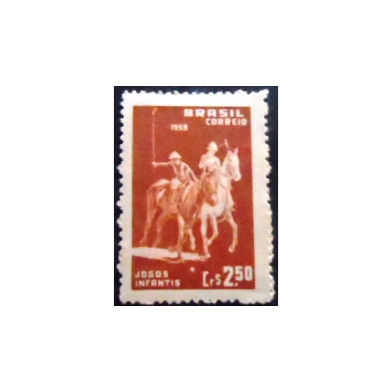 Imagem do selo postal do Brasil de 1959  Jogos Infantis M