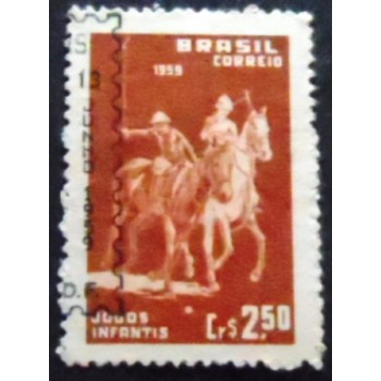 Imagem do selo postal do Brasil de 1959  Jogos Infantis NCC