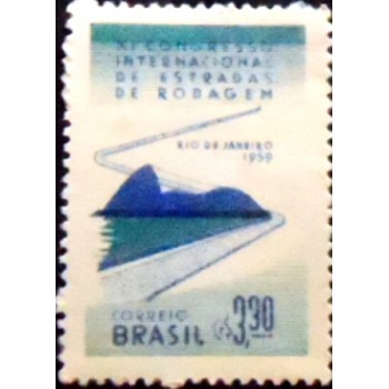 Imagem do selo postal do Brasil de 1959 Congresso Estradas de Rodagem M