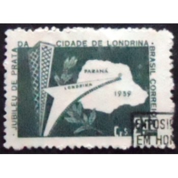 Selo postal do Brasil de 1959 Jubileu de Prata de Londrina NCC