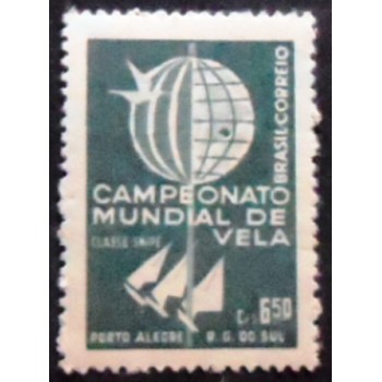 Selo postal do Brasil de 1959 Mundial de Vela Classe Snipe M