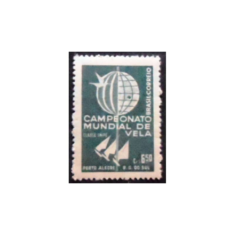 Selo postal do Brasil de 1959 Mundial de Vela Classe Snipe M