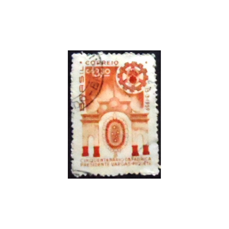 Imagem similar à do selo postal do Brasil de 1959 Fábrica Getúlio Vargas U