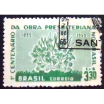 Selo postal do Brasil de 1959 Obra Presbiteriana NCC