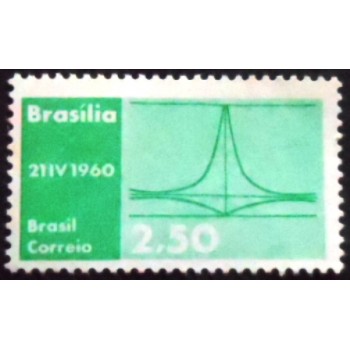 Imagem do selo postal do Brasil de 1960 Inauguração de Brasília M