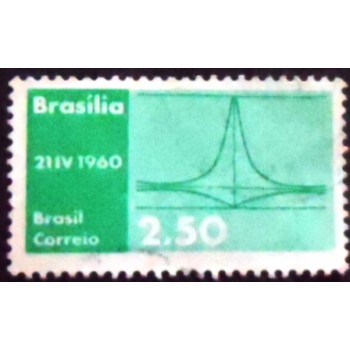 Imagem similar à do selo postal do Brasil de 1960 Inauguração de Brasília U