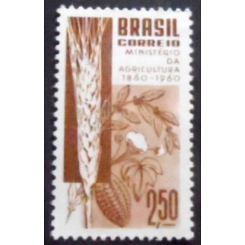 Imagem do selo postal do Brasil de 1960 Ministério da Agricultura M