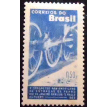 imagem do selo postal do Brasil de 1960 Congresso Estradas de Ferro M