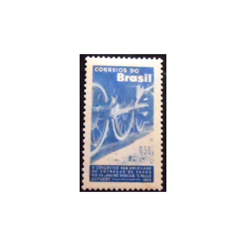 imagem do selo postal do Brasil de 1960 Congresso Estradas de Ferro M