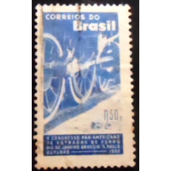 imagem similar à do selo postal do Brasil de 1960 Congresso Estradas de Ferro U