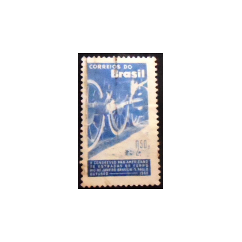 imagem similar à do selo postal do Brasil de 1960 Congresso Estradas de Ferro U