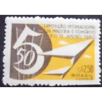 Imagem do selo postal do Brasil de 1960 Exposição Internacional Rio de Janeiro N