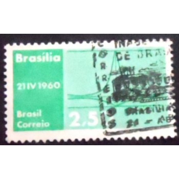 Imagem do selo postal do Brasil de 1960 Inauguração de Brasília NCC