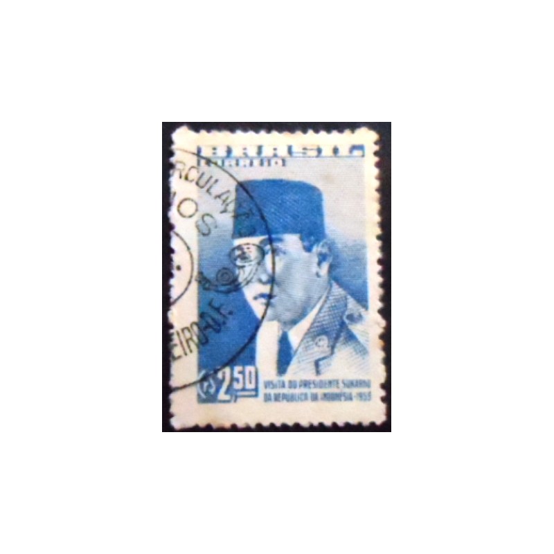 Imagem do selo postal do Brasil de 1959 Presidente Sukarno NCC