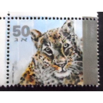 Imagem do selo postal de Israel de 1992 Persian Leopard