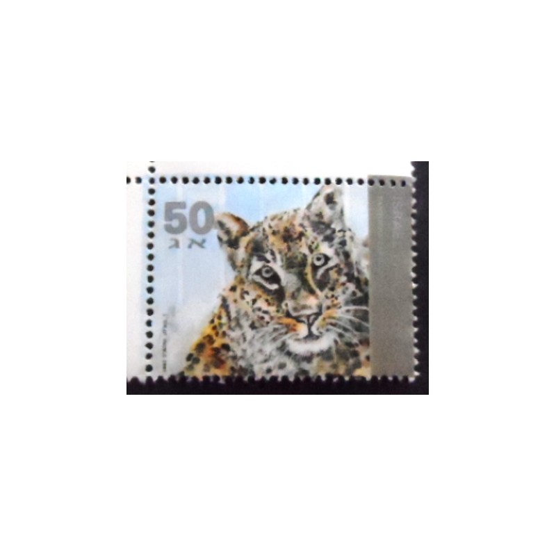 Imagem do selo postal de Israel de 1992 Persian Leopard