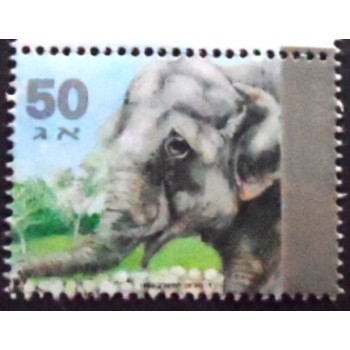 Imagem do selo postal de Israel de 1992 Asian Elephant