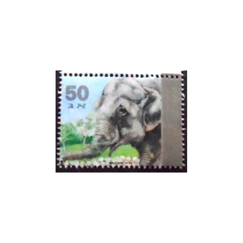 Imagem do selo postal de Israel de 1992 Asian Elephant