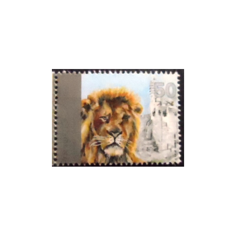 Imagem do selo postal de Israel de 1992 Asiatic Lion