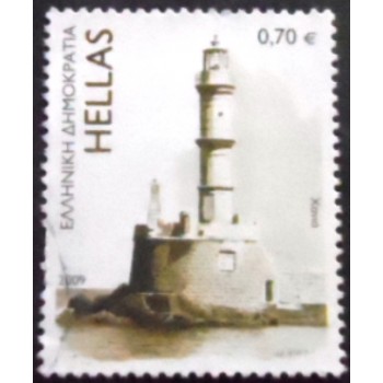 Imagem do selo postal da Grécia de 2009 Lighthouses Chani