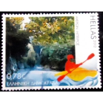 Imagem do selo postal da Grécia de 2012 Acheron river