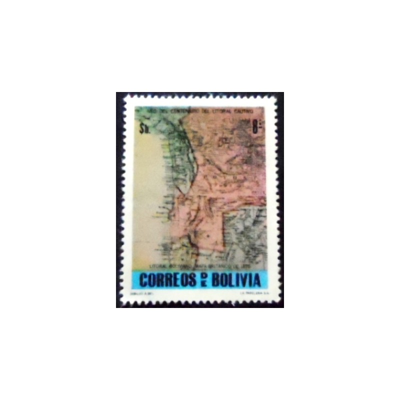 Selo postal da Bolívia de 1979 Old map of Bolivia M