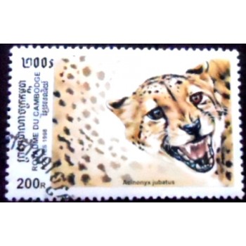 Imagem do selo postal do Cambodja de 1998 Cheetah