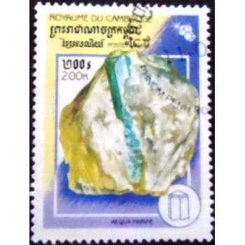 Imagem do selo postal do Cambodja de 1998 Aquamarine