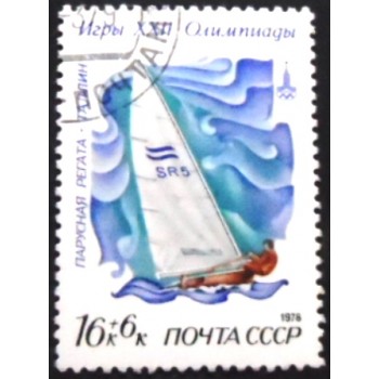 Imagem do selo postal da União Soviética de 1978 Finn-Dinghi