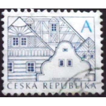 Imagem do selo postal da Rep. Tcheca de 2011 Folk Architecture