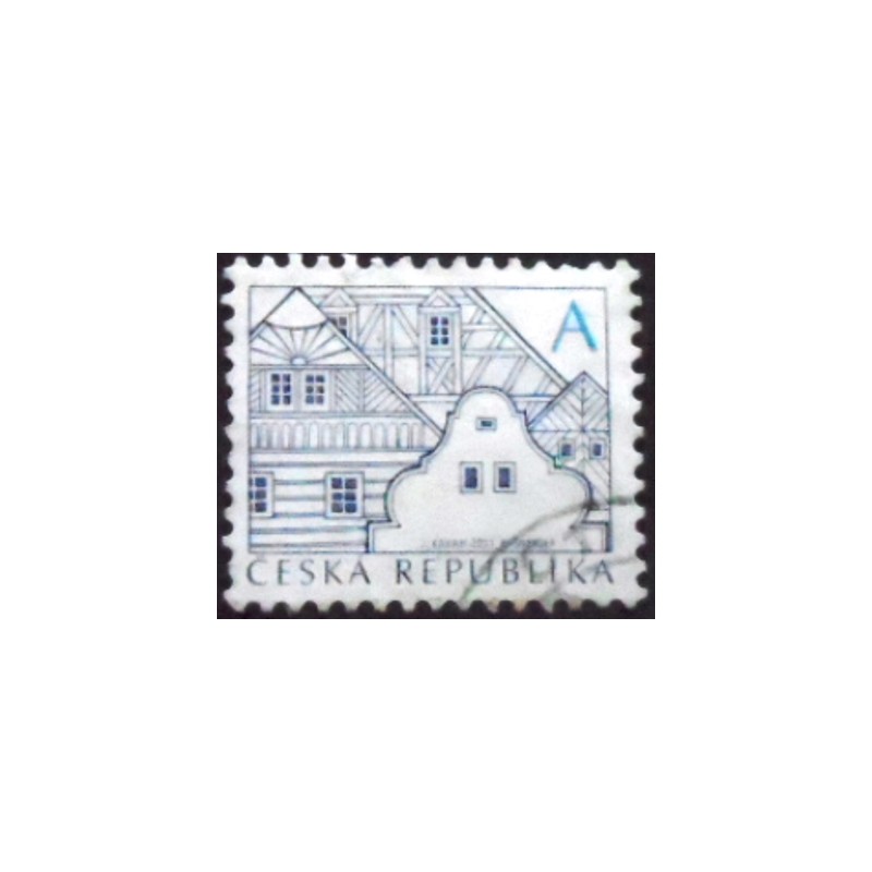 Imagem do selo postal da Rep. Tcheca de 2011 Folk Architecture
