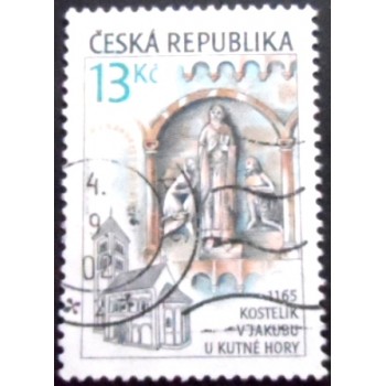 Imagem do selo da Rep. Tcheca de 2001 Church of St. Jakub near Kutná Hora